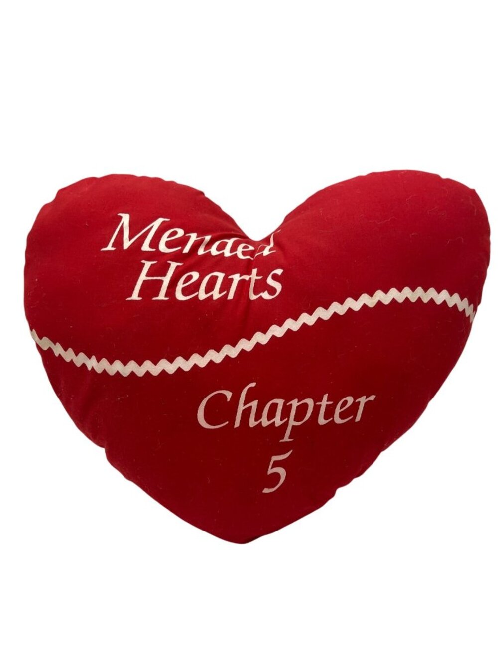 Mended Hearts Chapter 5 Red Heart-Shaped Pillow 10"x15" With Zigzag Accent